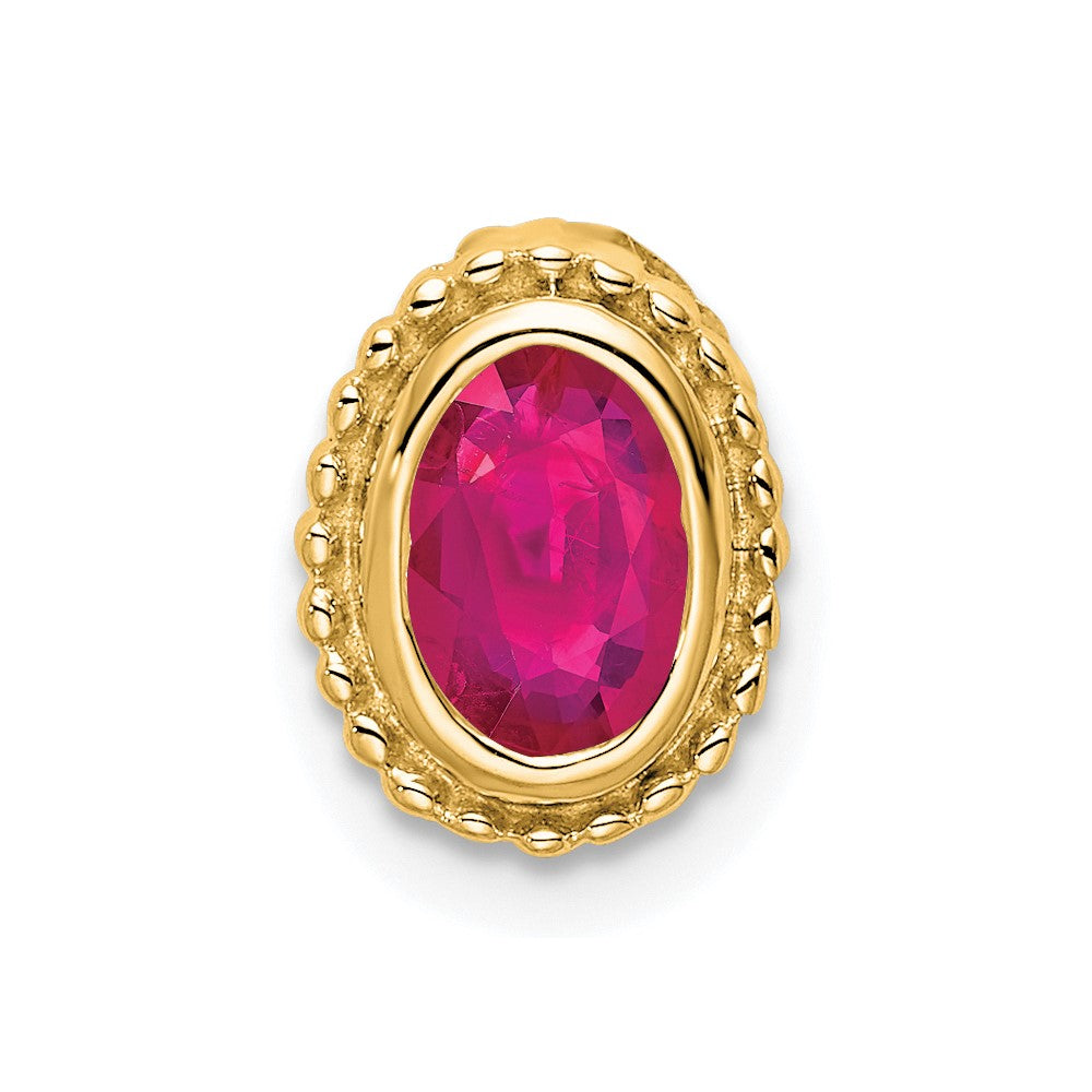 14k Oval Ruby Chain Slide (0.7 grams)
