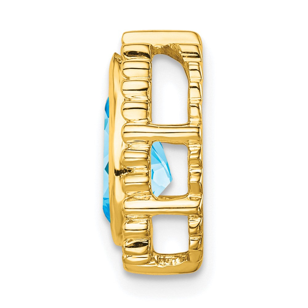 14k Pear Blue Topaz Chain Slide (2.15 grams)
