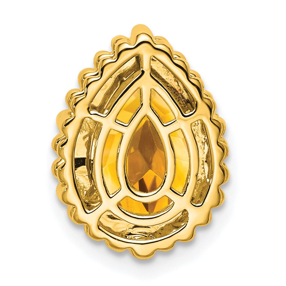 14k Pear Citrine Chain Slide (2.15 grams)