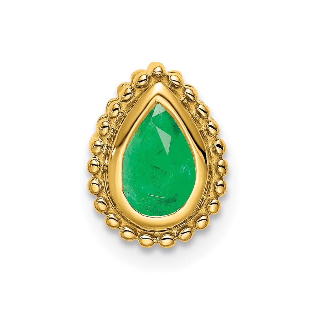 14k Pear Emerald Chain Slide (0.85 grams)