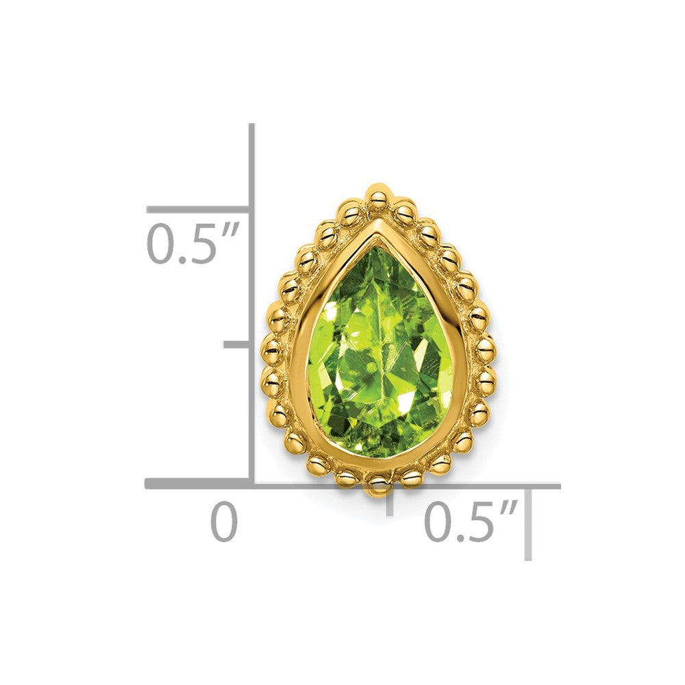 14k Pear Peridot Chain Slide (2.15 grams)