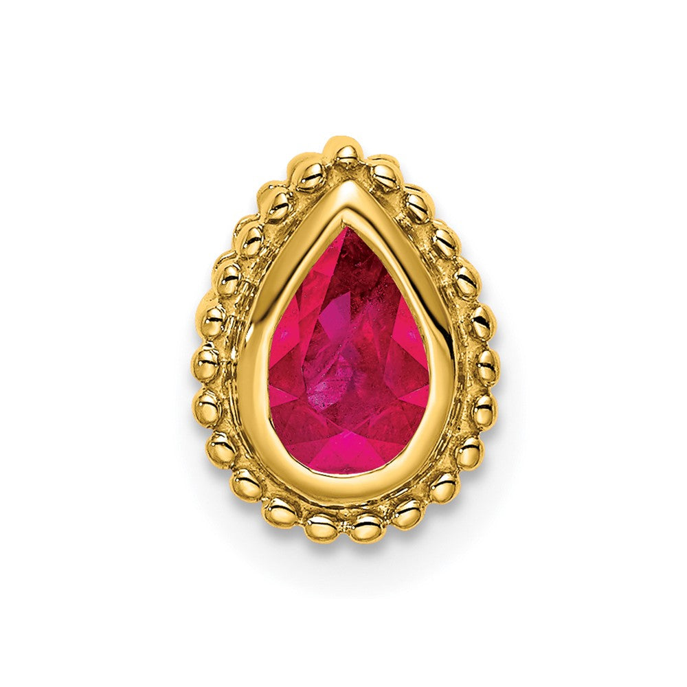 14k Pear Ruby Chain Slide (0.85 grams)