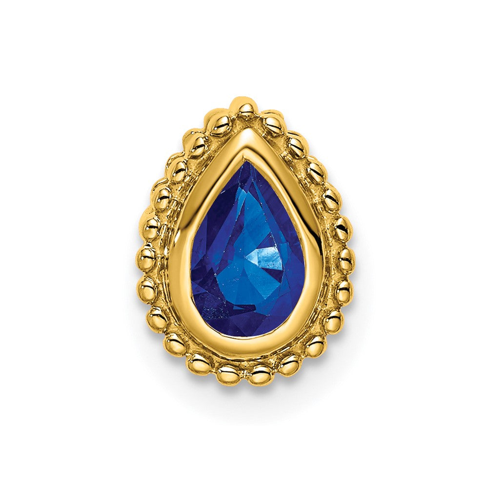 14k Pear Sapphire Chain Slide (0.85 grams)