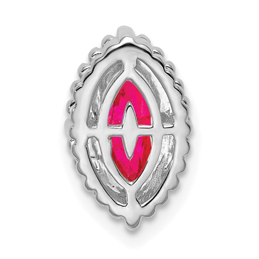14k White Gold Marquise Ruby Chain Slide (1.05 grams)