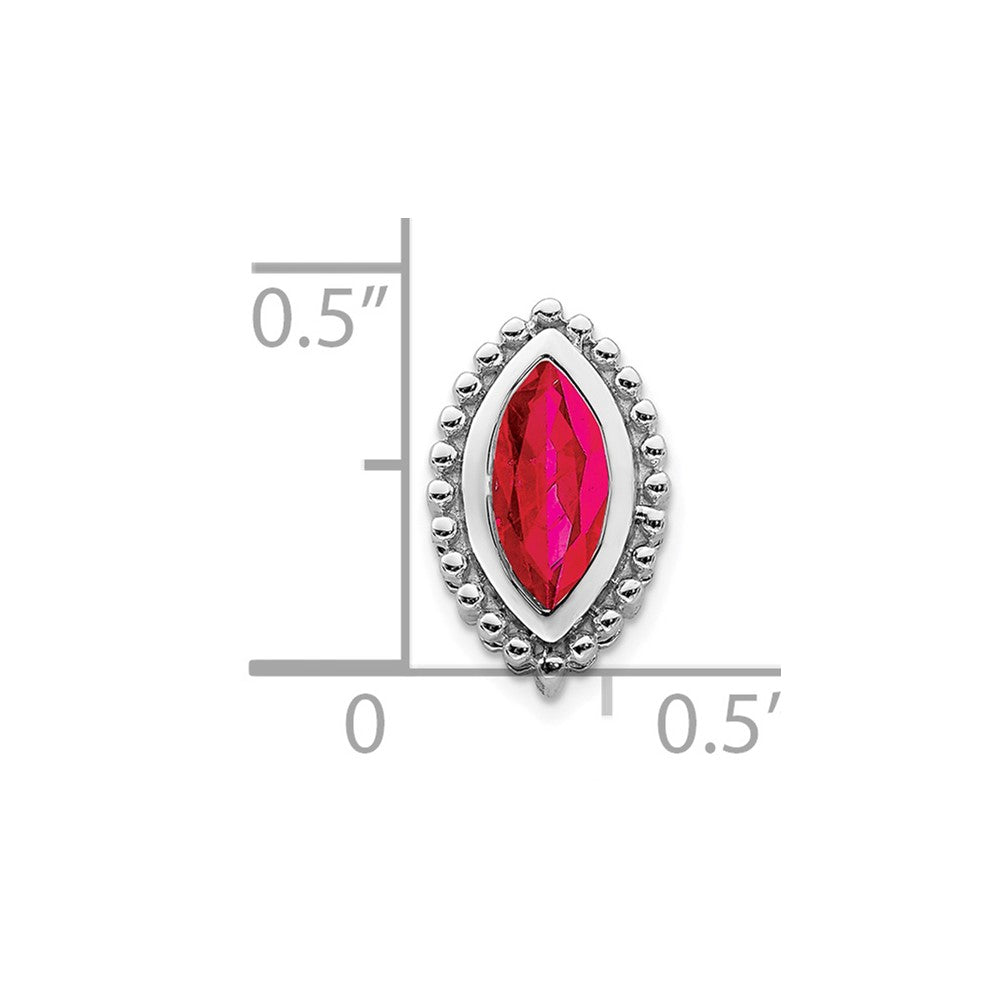 14k White Gold Marquise Ruby Chain Slide (1.05 grams)