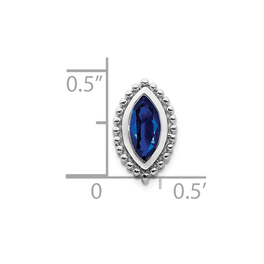 14k White Gold Marquise Sapphire Chain Slide (1.05 grams)