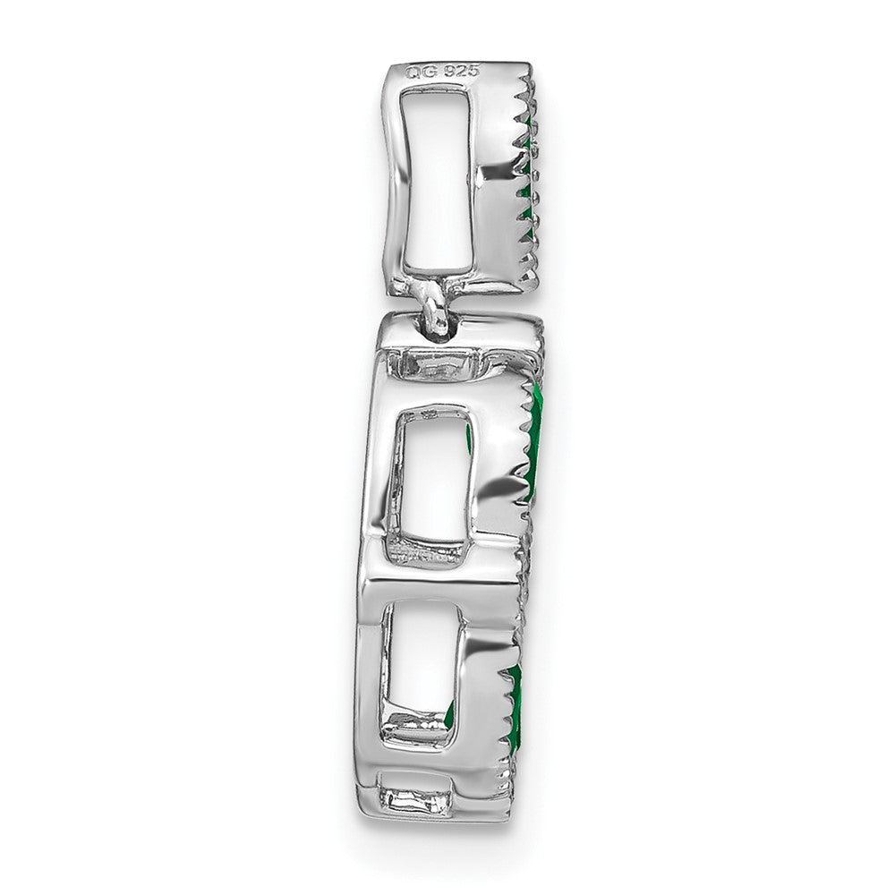 14k White Gold Emerald and Diamond Pendant (1.8 grams)