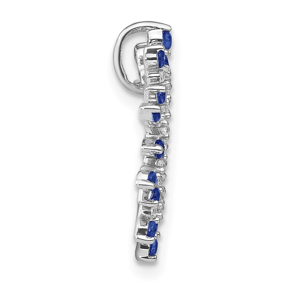 14k White Gold Sapphire and Diamond Snowflake Chain Slide (1.35 grams)