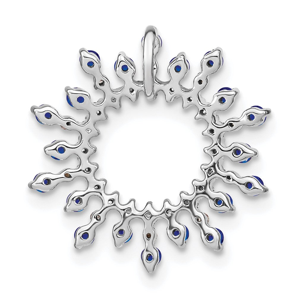 14k White Gold Sapphire and Diamond Snowflake Chain Slide (1.35 grams)