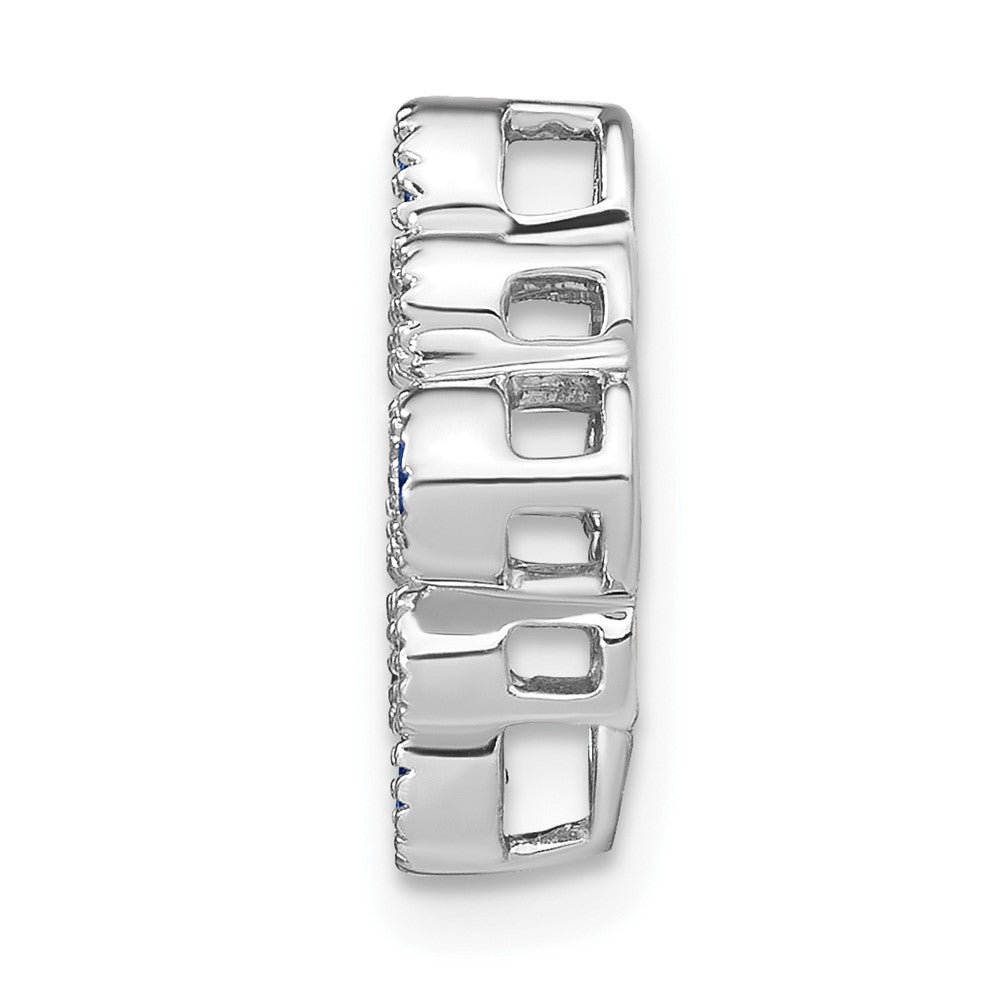 14k White Gold Sapphire and Diamond Chain Slide (1.8 grams)