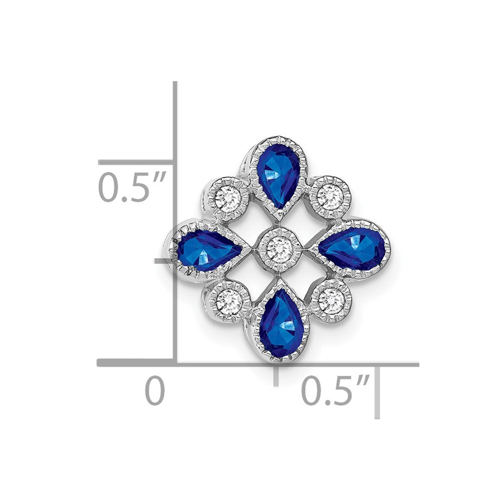 14k White Gold Sapphire and Diamond Chain Slide (1.8 grams)