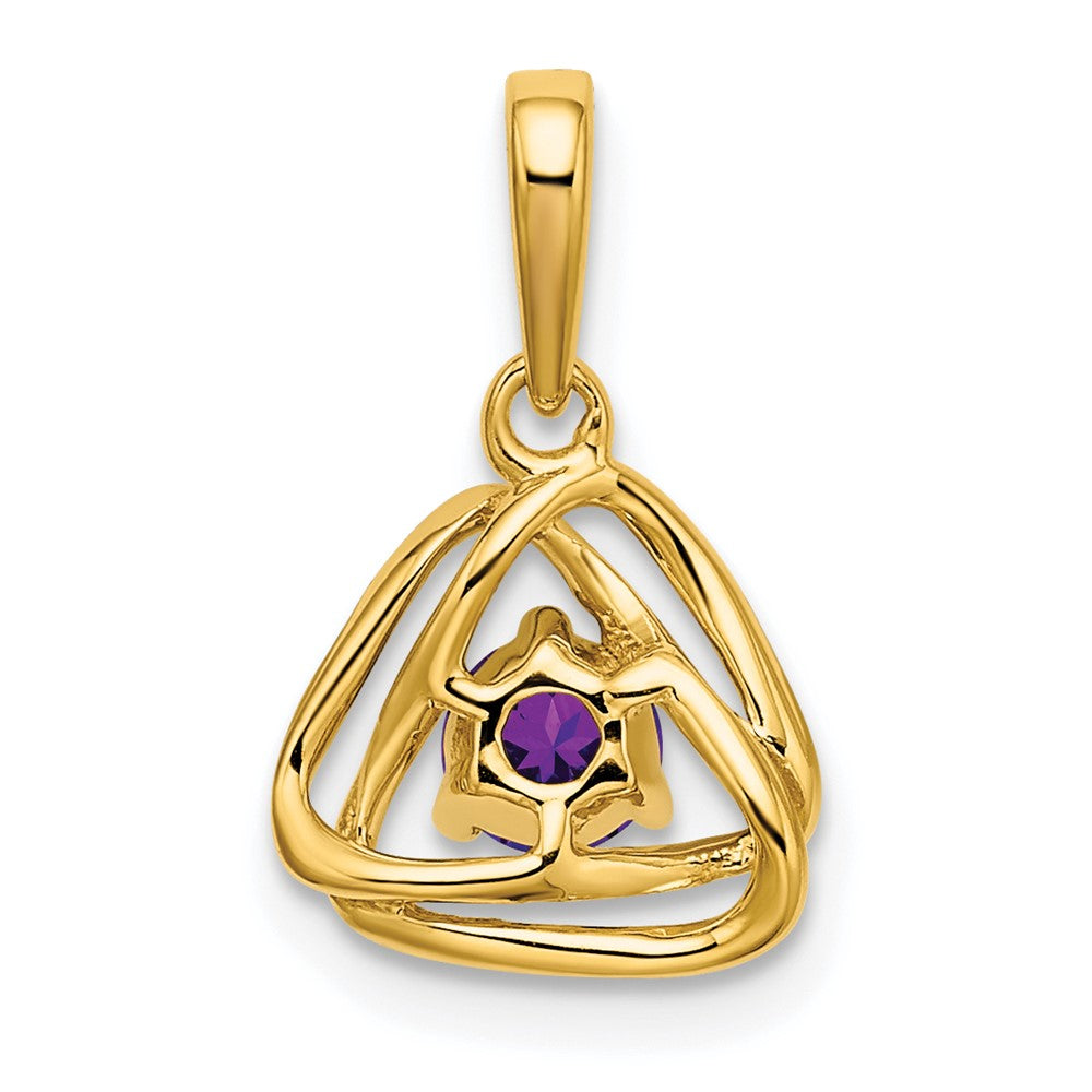 14k Amethyst Triangle Pendant (0.95 grams)