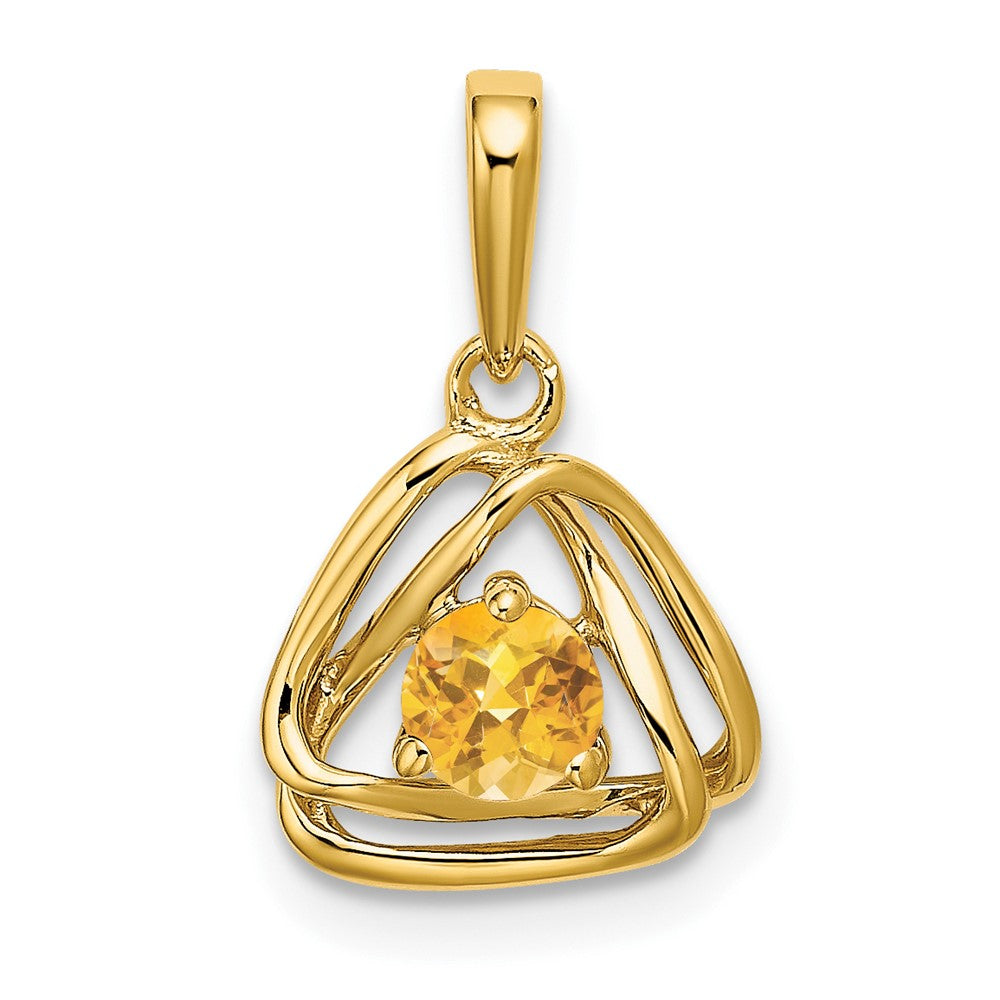 14k Citrine Triangle Pendant (0.95 grams)