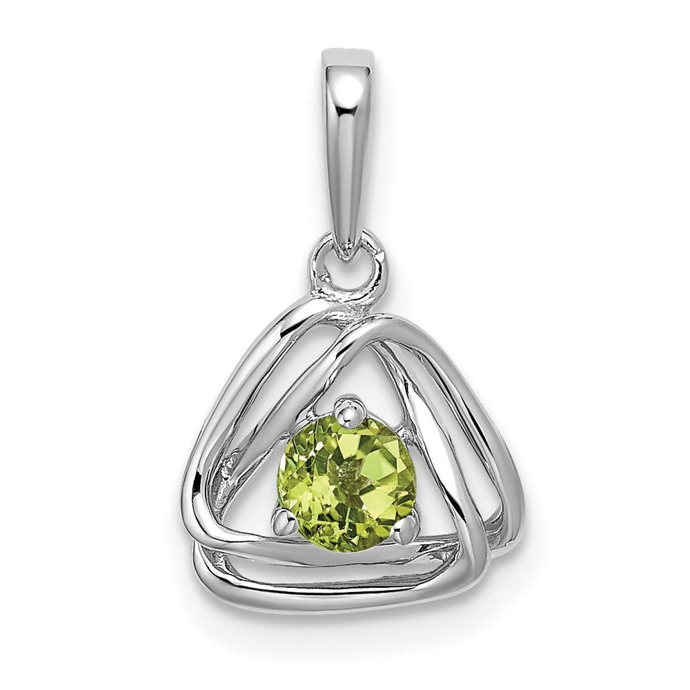 14k White Gold Peridot Triangle Pendant (0.95 grams)