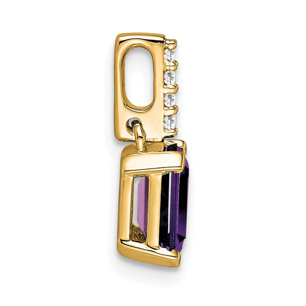 14K Amethyst and Diamond Pendant (0.85 grams)