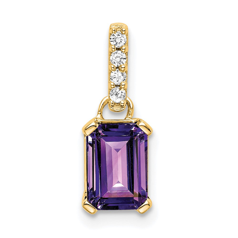 14K Amethyst and Diamond Pendant (0.85 grams)
