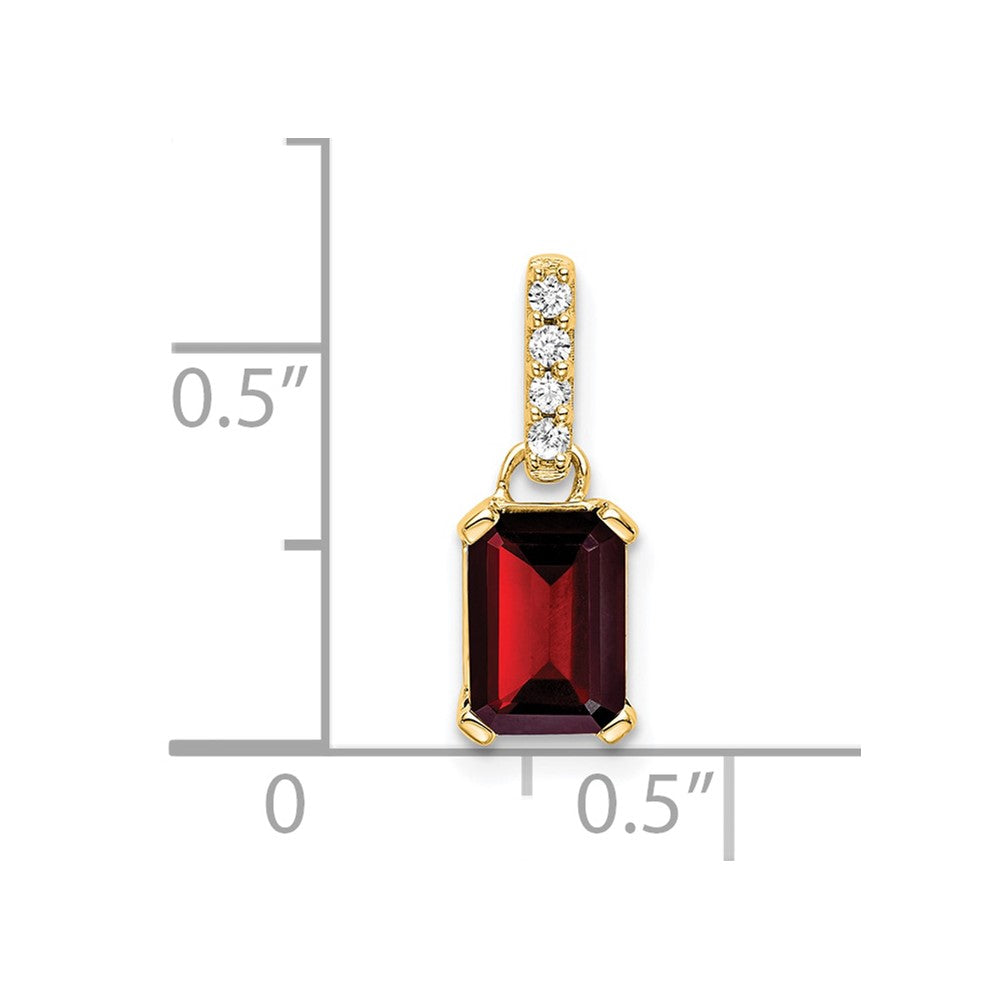 14K Garnet and Diamond Pendant (0.85 grams)