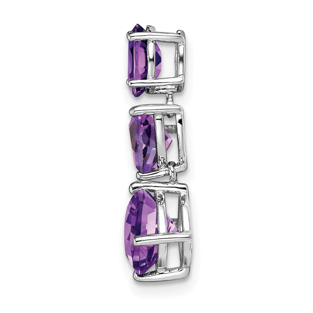 14k White Gold Amethyst Chain Slide (0.65 grams)