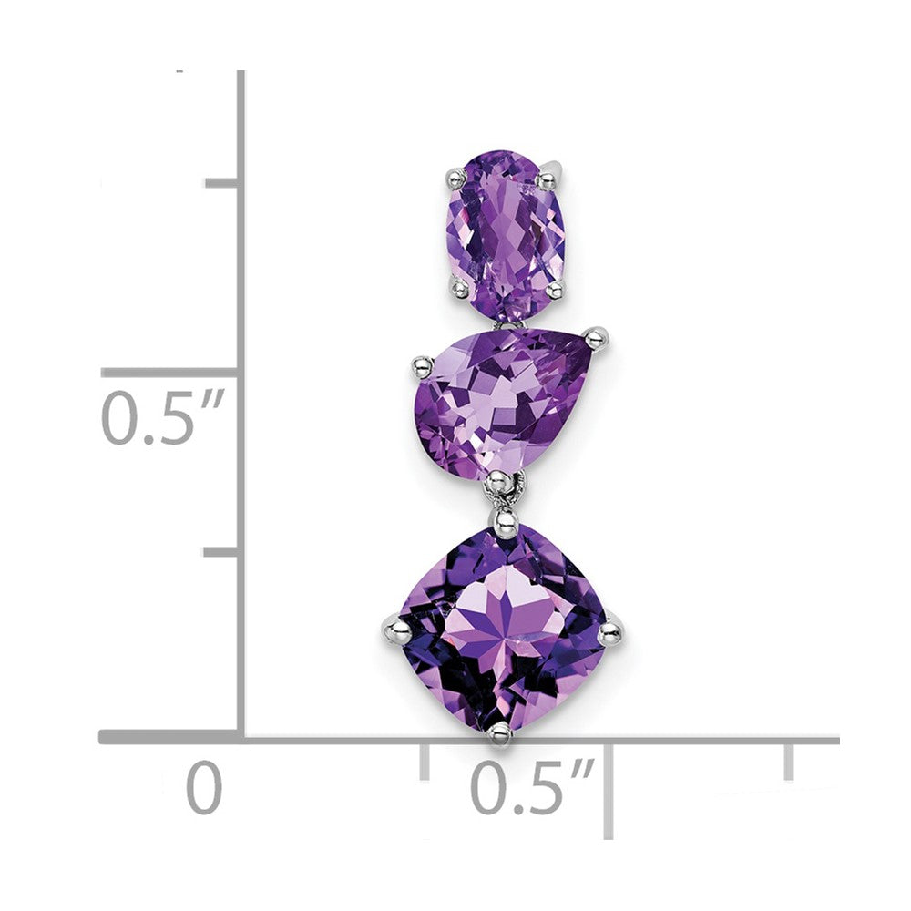 14k White Gold Amethyst Chain Slide (0.65 grams)
