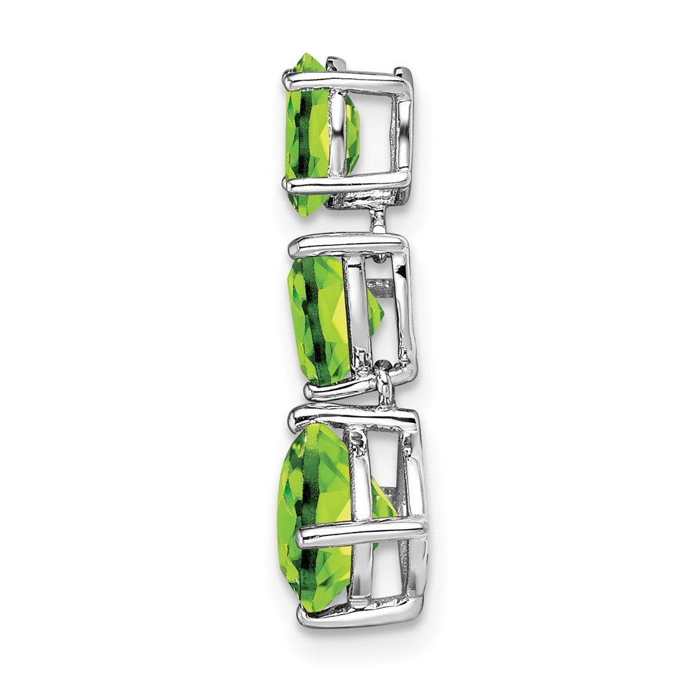 14k White Gold Peridot Chain Slide (0.65 grams)