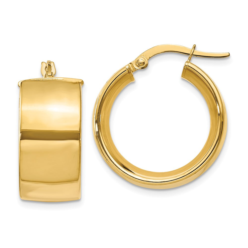 14k Yellow Gold 9.75 mm Polished Round Hoop Earrings (5.88 grams)