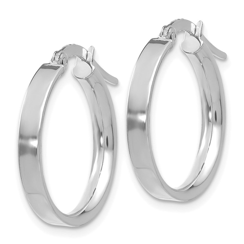 14k White Gold 19 mm Small Hoop Earrings (1.5 grams)
