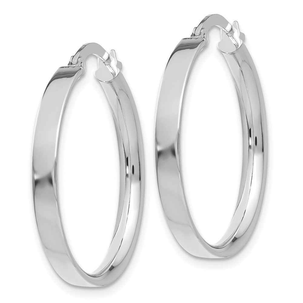 14k White Gold 25 mm Medium Hoop Earrings (1.98 grams)
