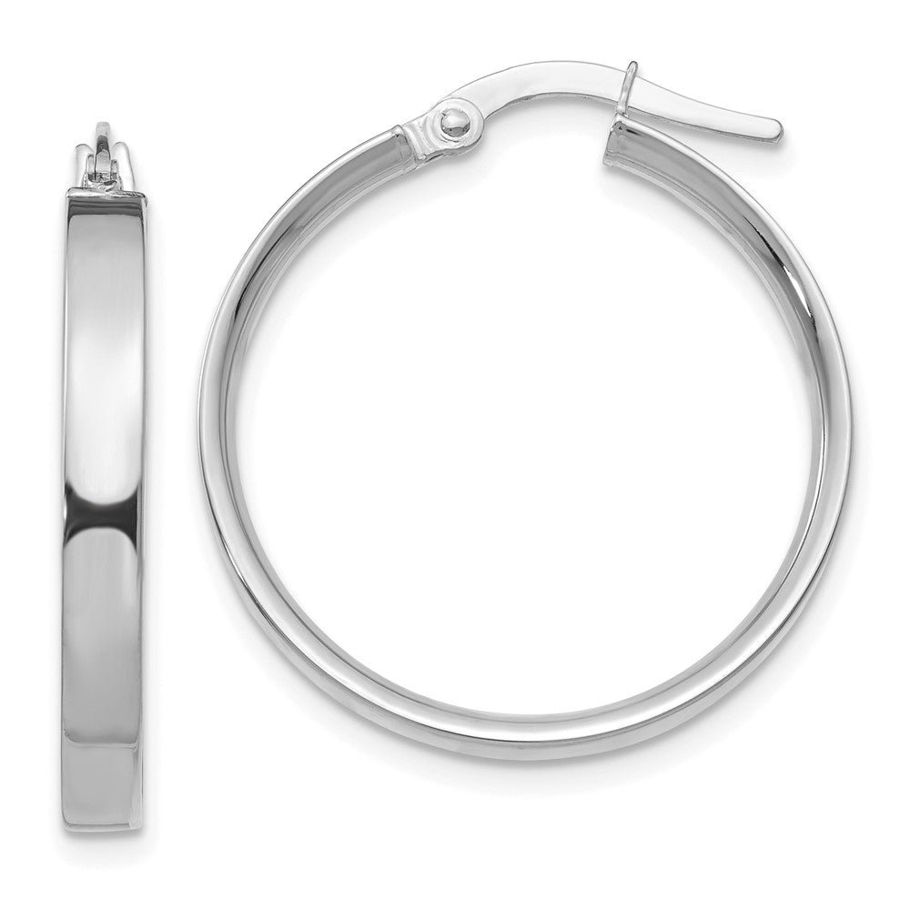 14k White Gold 25 mm Medium Hoop Earrings (1.98 grams)
