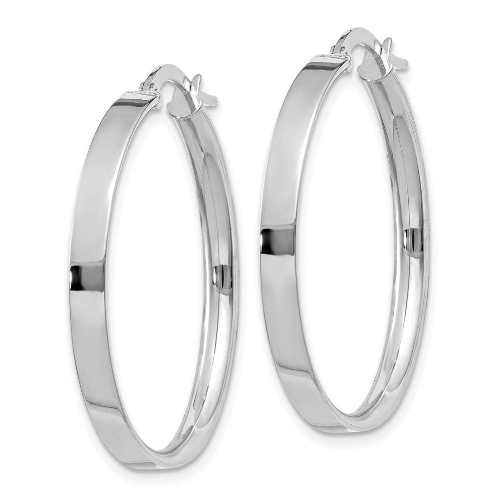 14k White Gold 29 mm Large Hoop Earrings (1.96 grams)