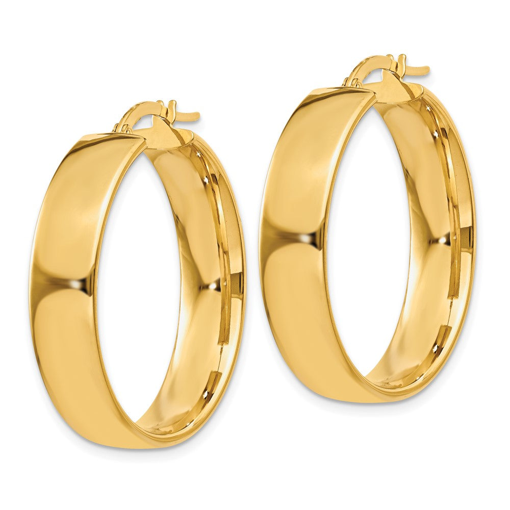 14k Yellow Gold 6.75 mm Hoop Earrings (4.34 grams)