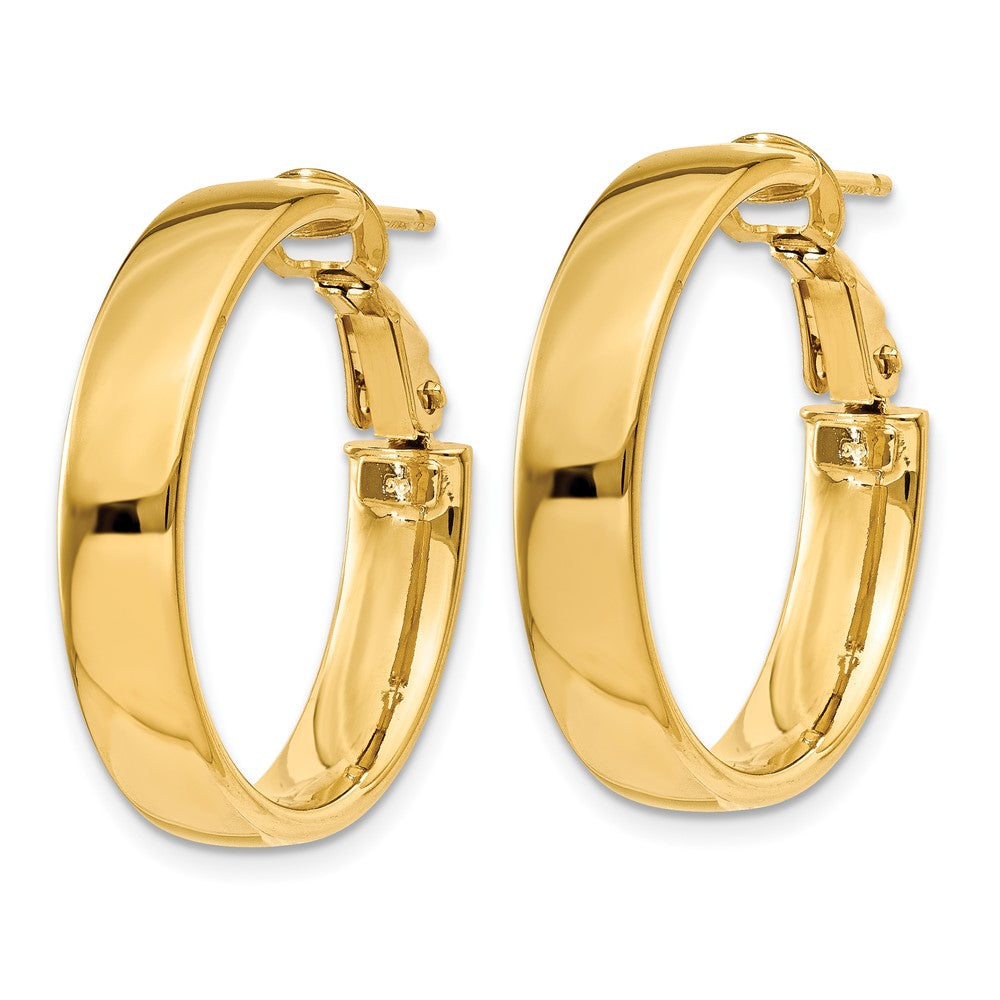 14k Yellow Gold 24.25 mm Omega Back Hoop Earrings (2.95 grams)