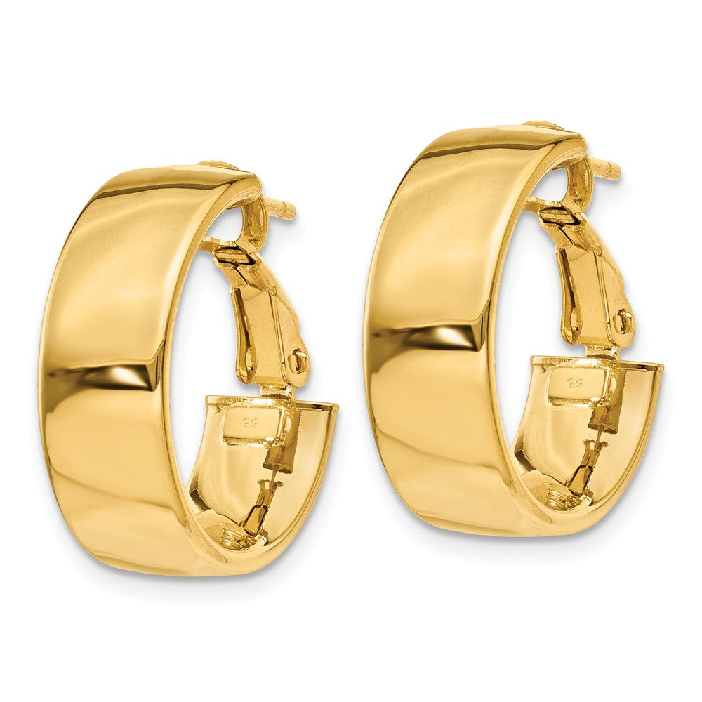 14k Yellow Gold 19.5 mm Omega Back Hoop Earrings (2.91 grams)