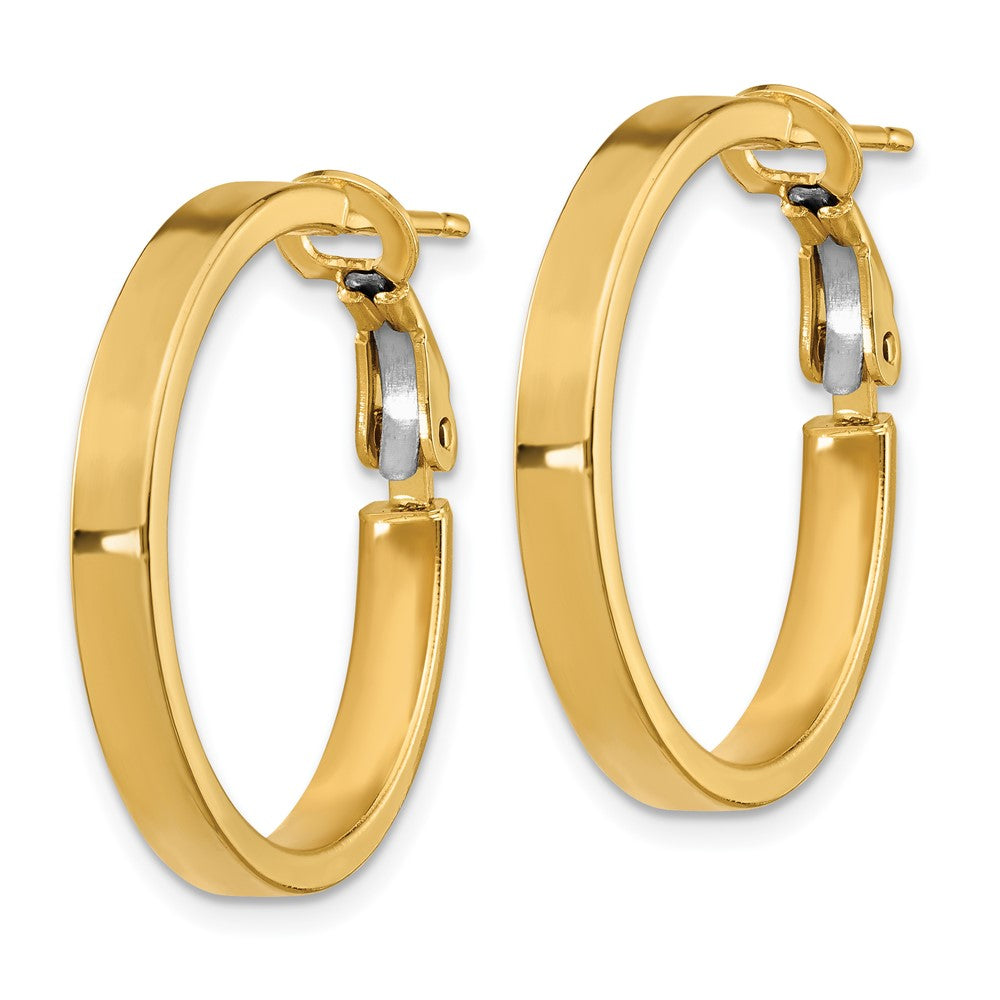 14k Yellow Gold 24.5 mm Polished Square Tube Round Hoop Earrings (2.09 grams)