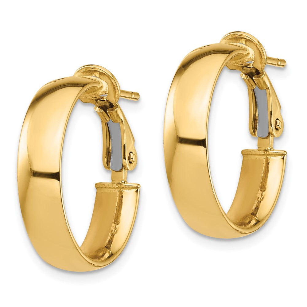 14k Yellow Gold 19.76 mm Omega Back Hoop Earrings (2.4 grams)
