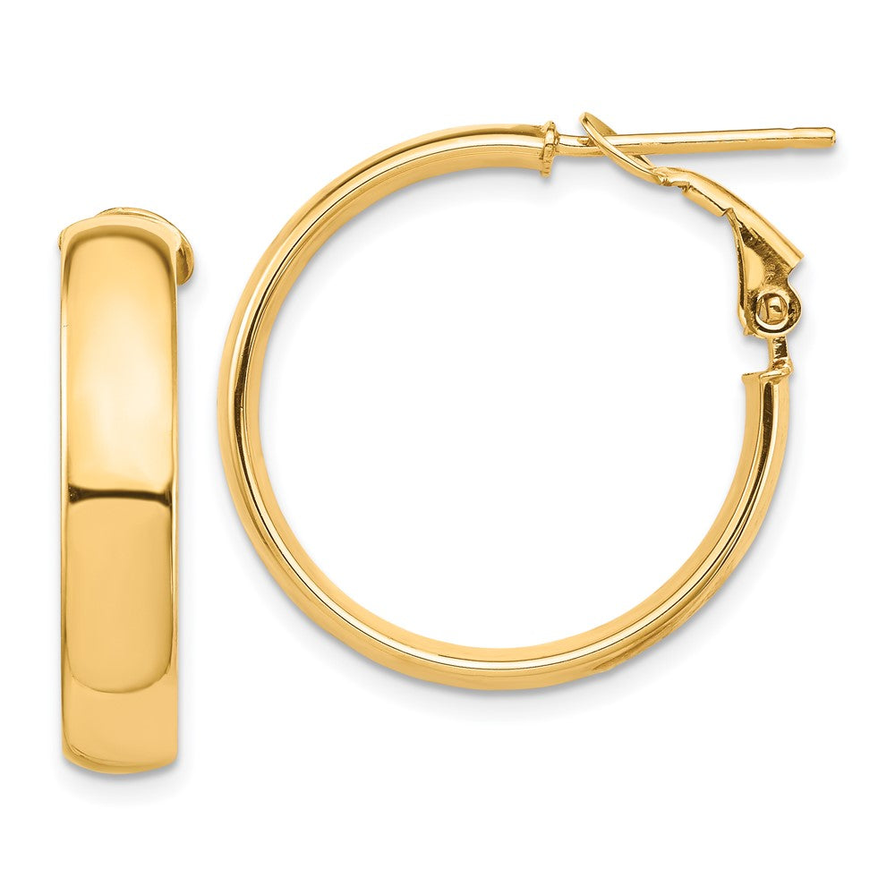 14k Yellow Gold 24.27 mm Omega Back Hoop Earrings (2.99 grams)