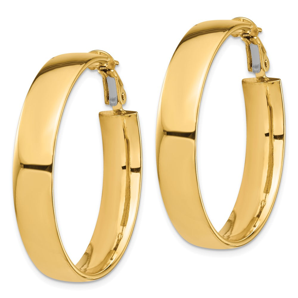 14k Yellow Gold 35.18 mm Omega Back Hoop Earrings (5.79 grams)