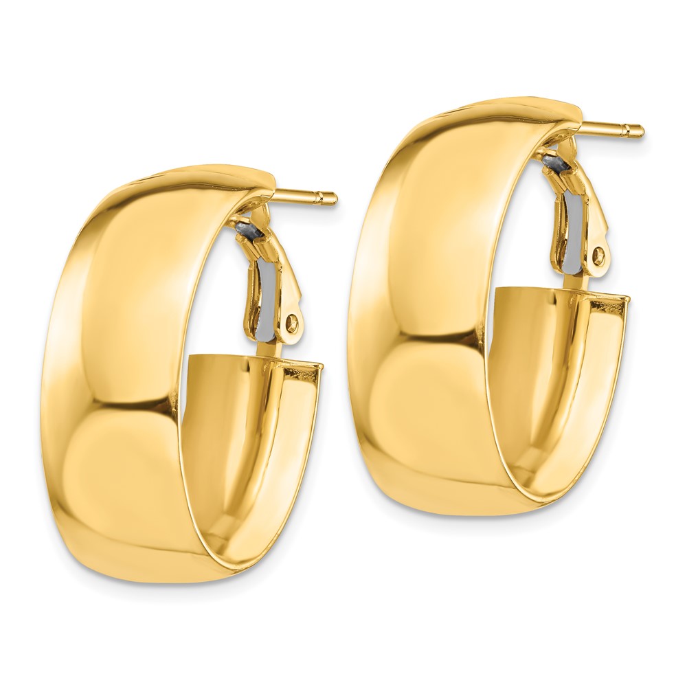 14k Yellow Gold 18.41 mm Omega Back Oval Hoop Earrings (6.61 grams)