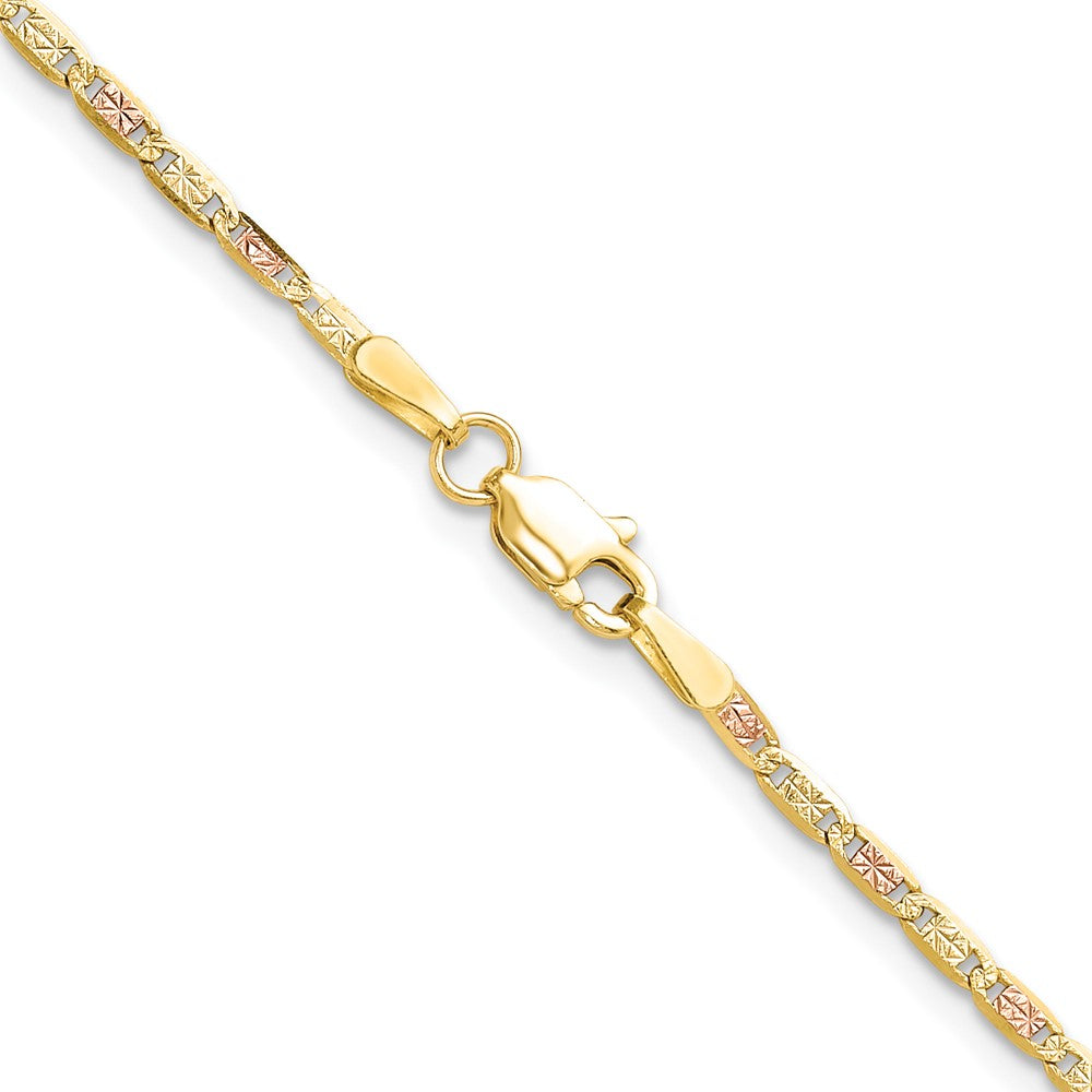 14k 2.0mm Tri-color Gold Pavé Valentino Chain (2.59 grams)