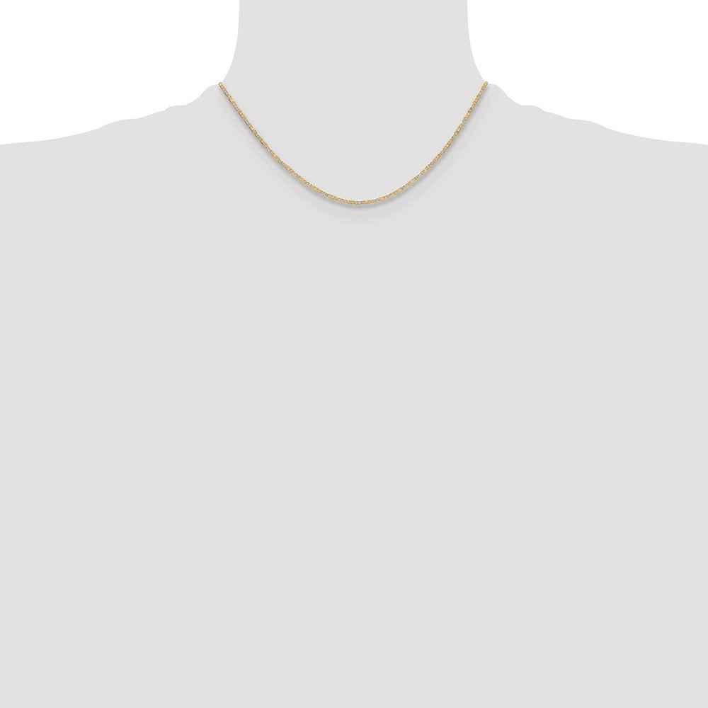 14k 2.0mm Tri-color Gold Pavé Valentino Chain (2.59 grams)