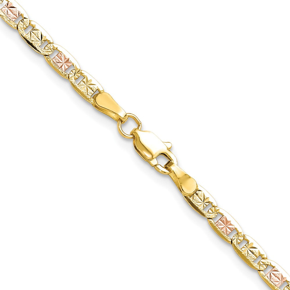 14k 3.2mm Tri-color Gold Pavé Valentino Chain (5.40 grams)