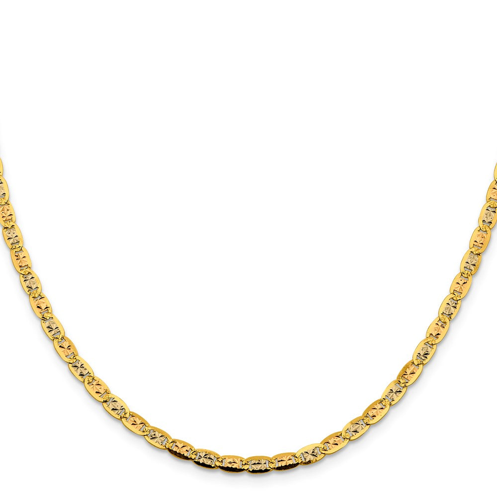 14k 3.8mm Tri-color Gold Pavé Valentino Chain (6.76 grams)