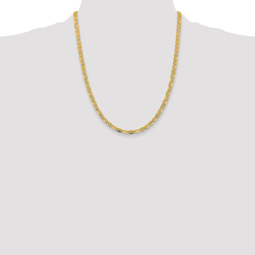 14k 4.65mm Tri-color Gold Pavé Valentino Chain (10.42 grams)