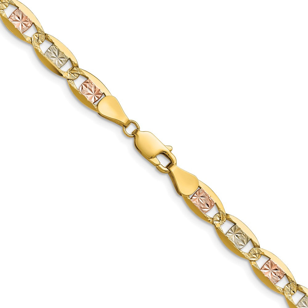 14k 6.1mm Tri-color Gold Pavé Valentino Chain (14.54 grams)
