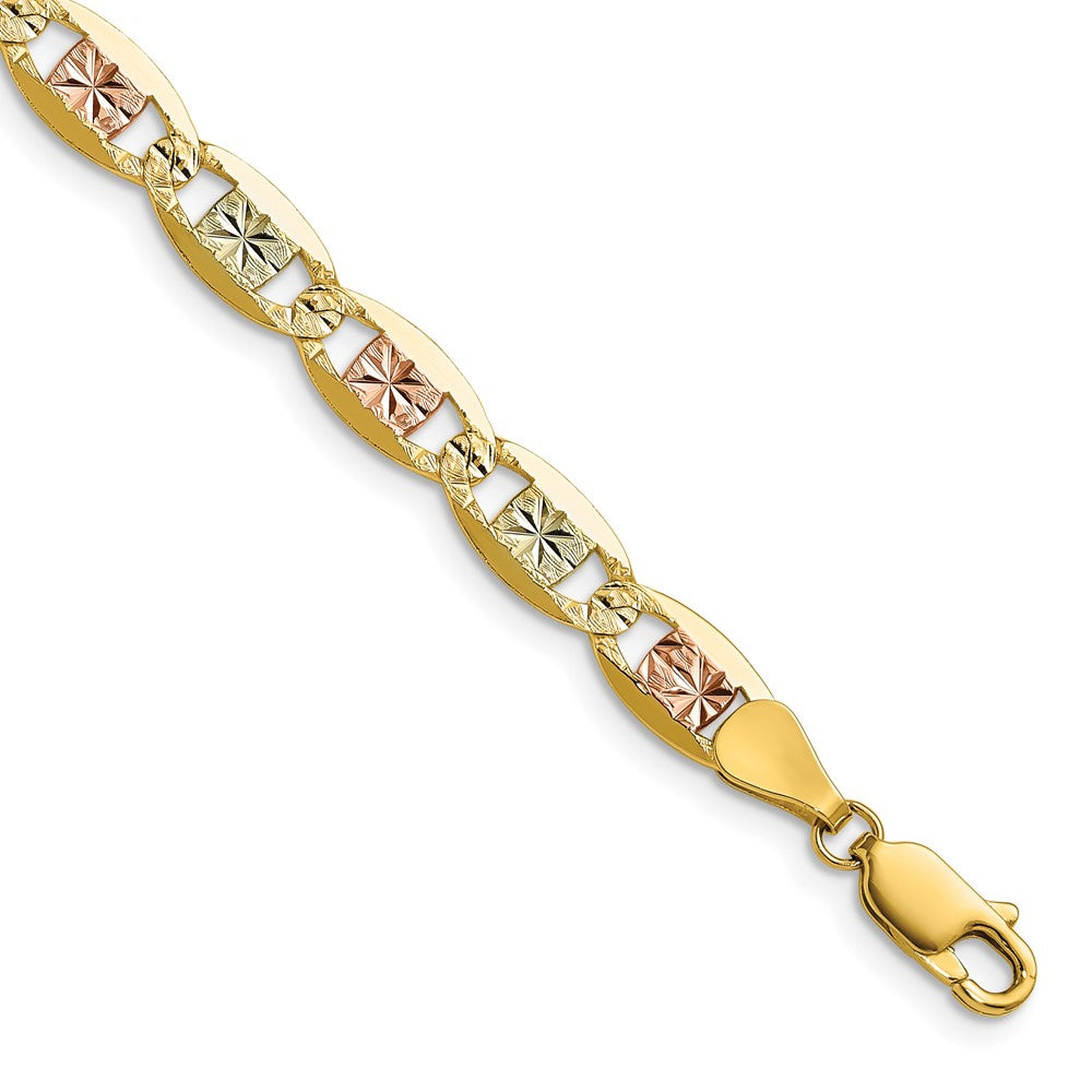 14k 6.1mm Tri-color Gold Pavé Valentino Chain (14.54 grams)