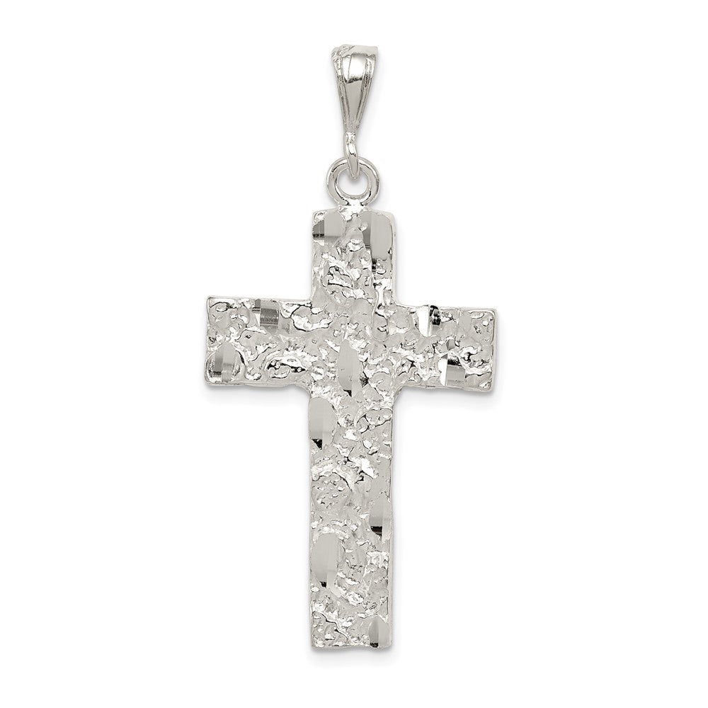 Sterling Silver Nugget Cross Pendant (4.76 grams)