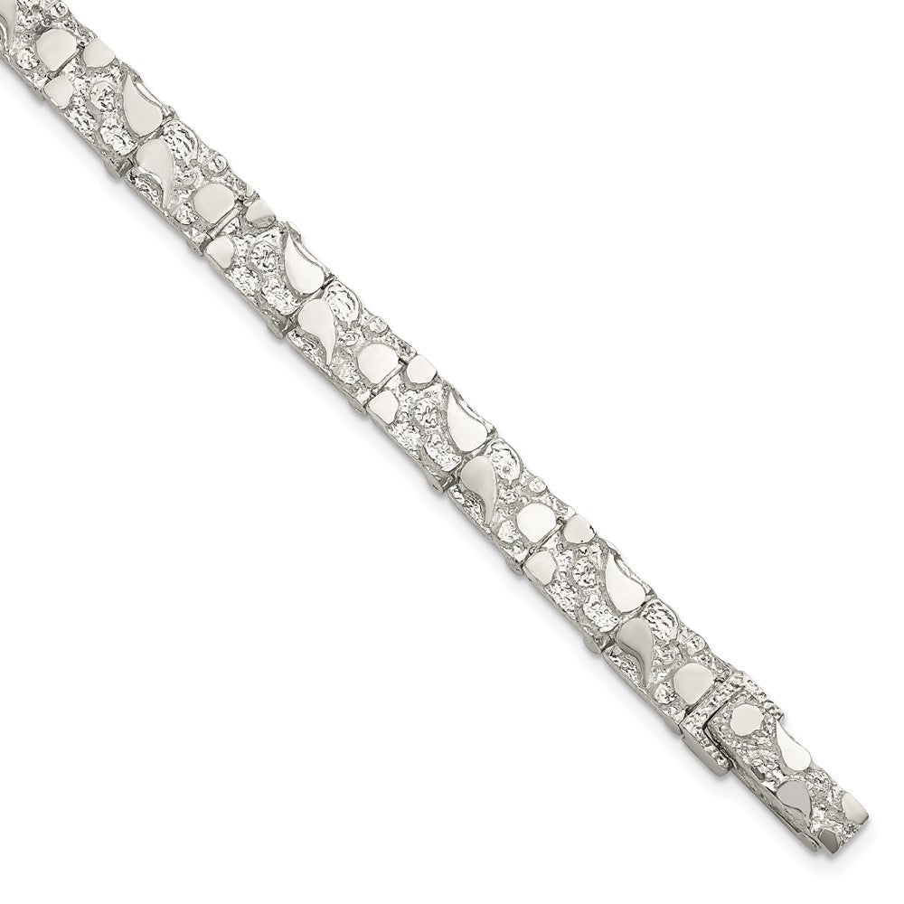 Sterling Silver 7mm Nugget Bracelet (11.33 grams)