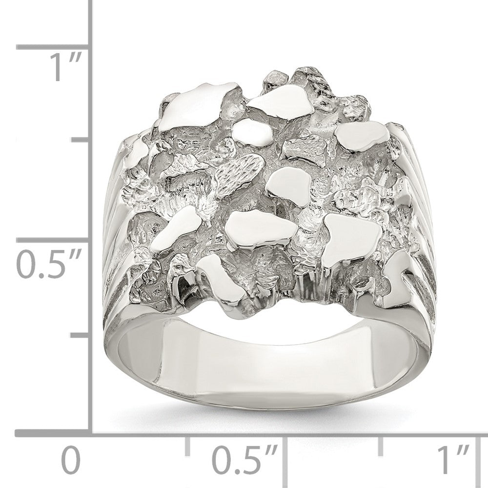Sterling Silver Men's Nugget Ring (10.35 grams)