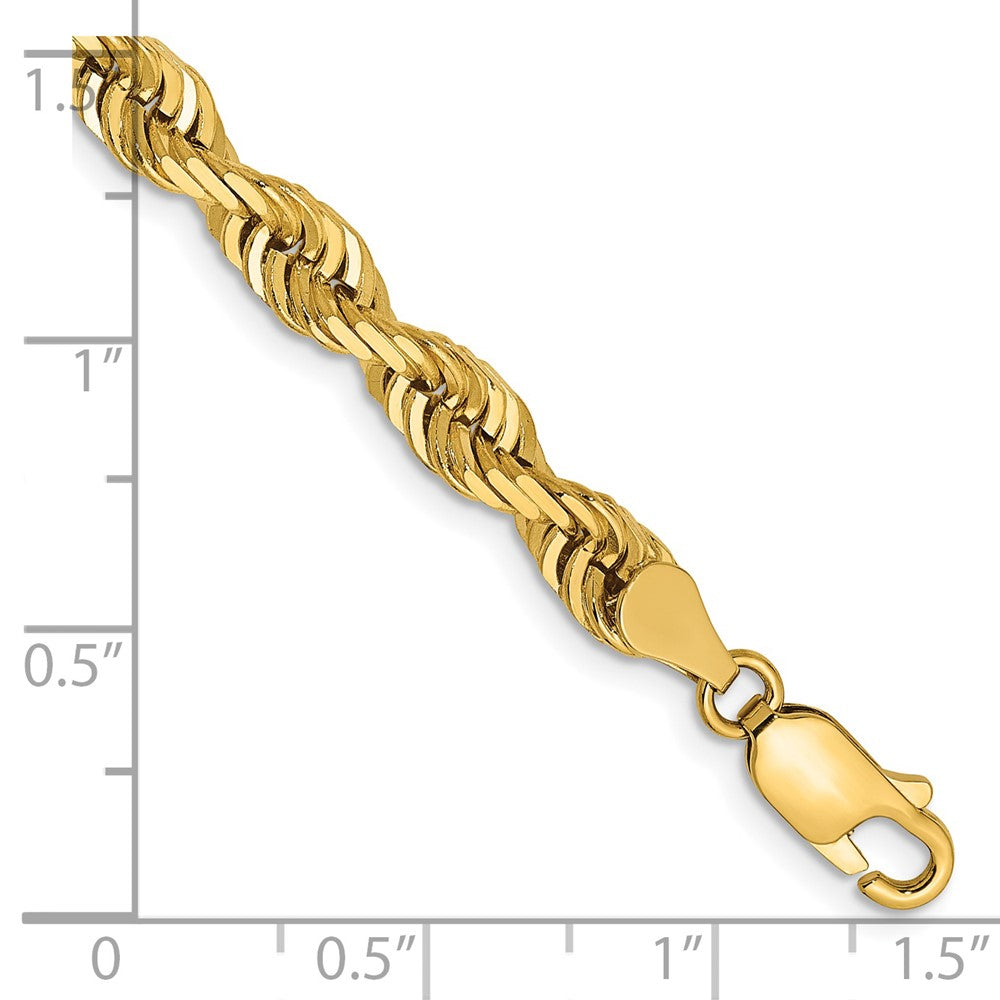 14k 5.0mm D/C Quadruple Rope Chain Bracelet (13.35 grams)