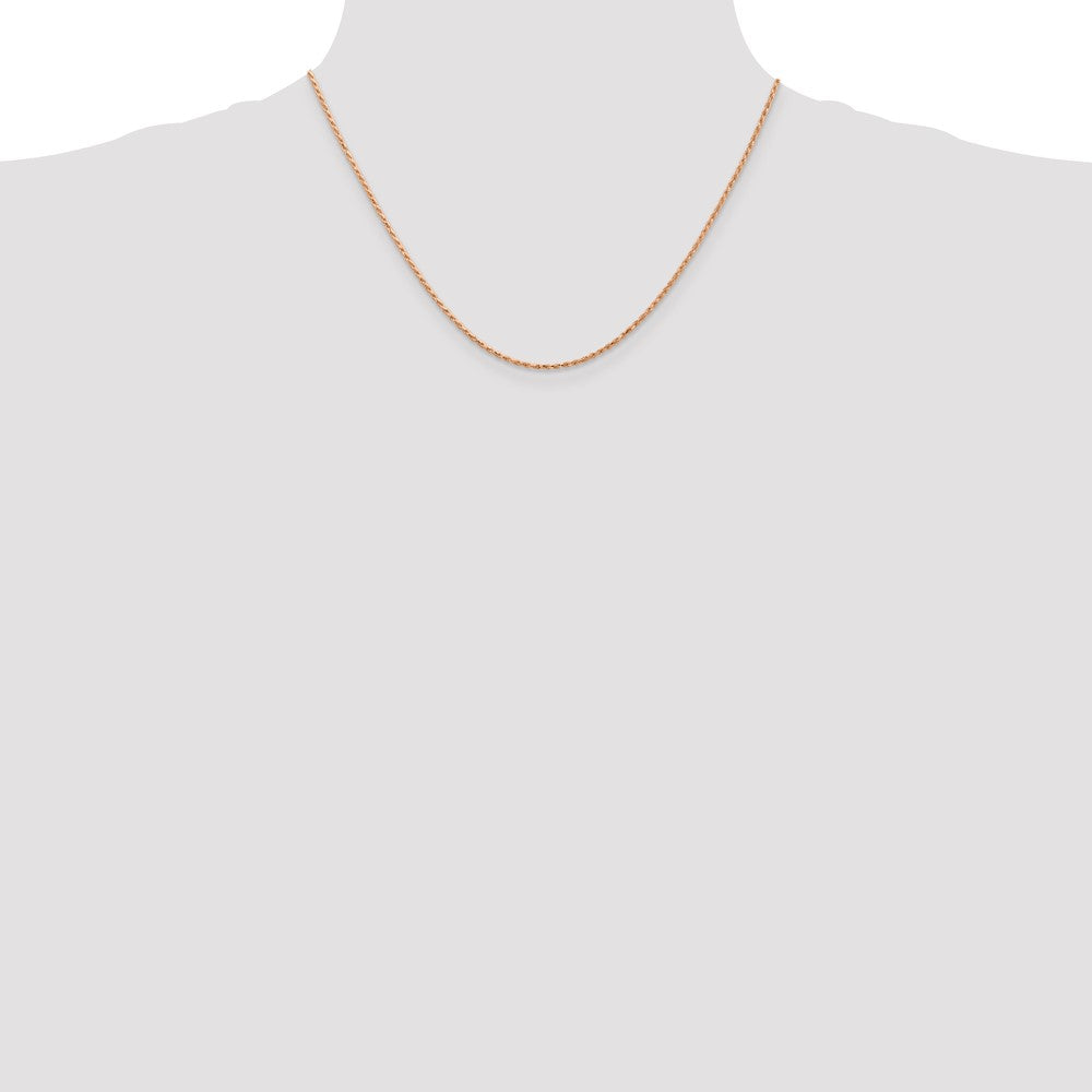 14k Rose Gold 1.5mm D/C Machine-made Rope Chain (3.14 grams)