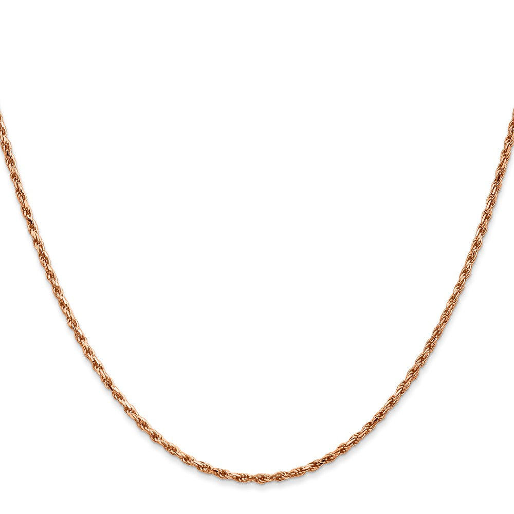 14k Rose Gold 1.8mm D/C Machine-made Rope Chain (4.33 grams)
